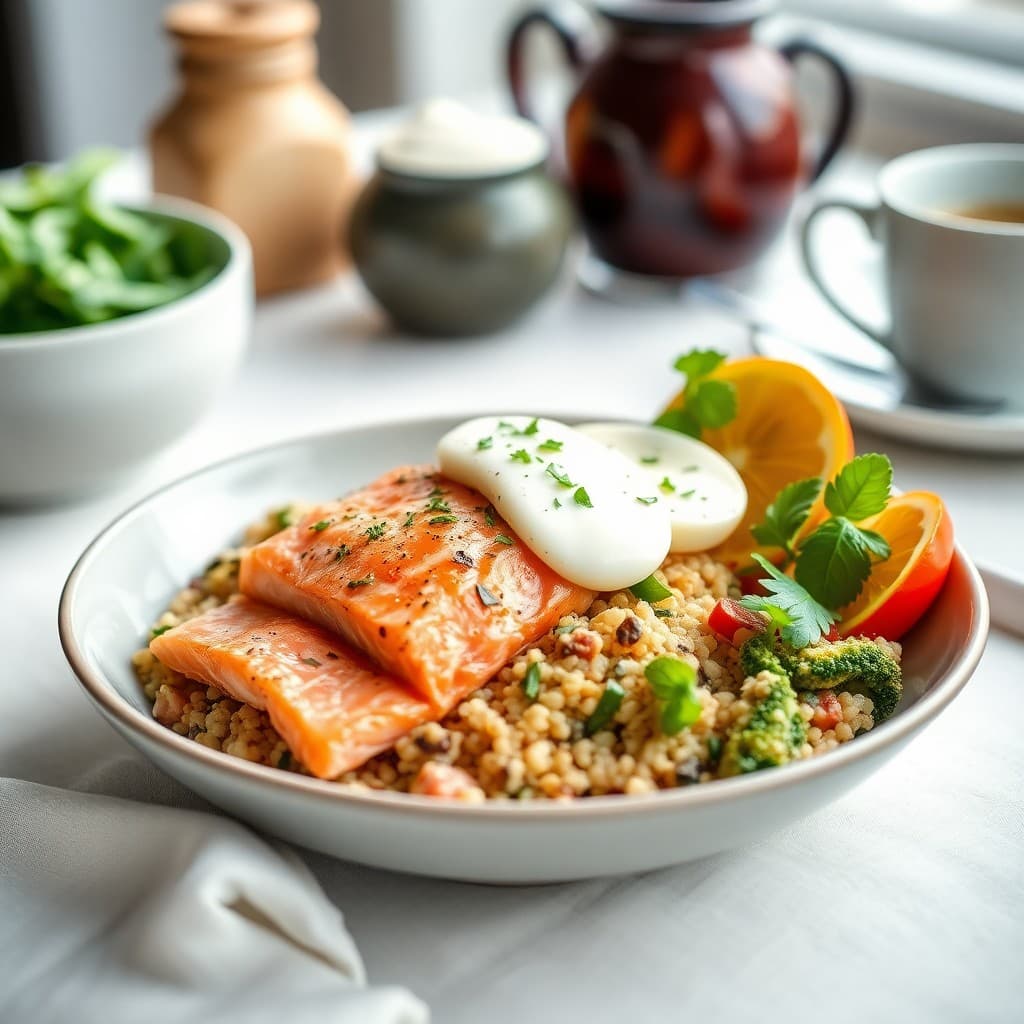Zesty Salmon and Quinoa Breakfast Bowl