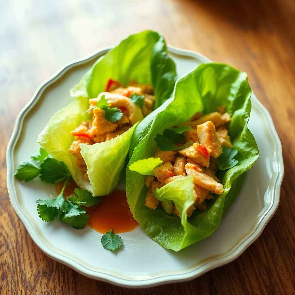 Vibrant Vietnamese Chicken Lettuce Wraps