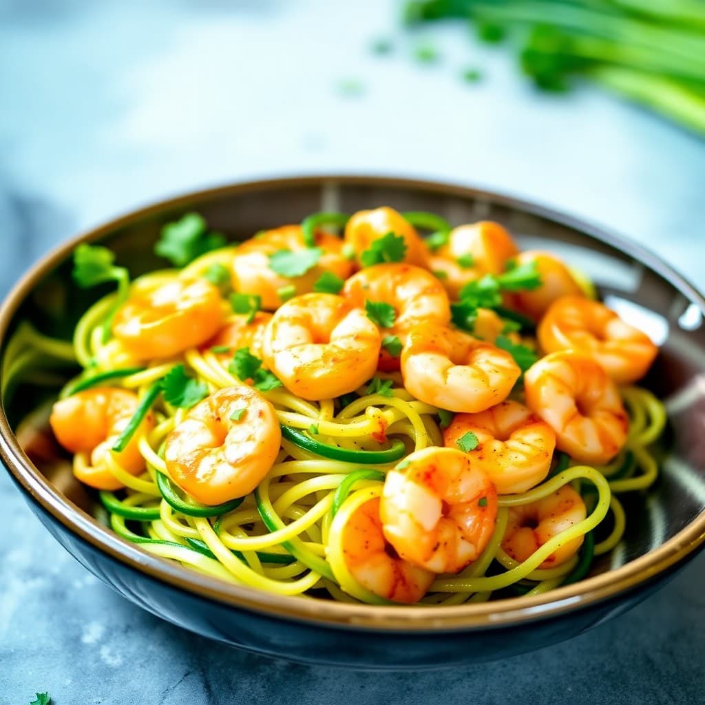 Sautéed Shrimp and Zucchini Noodle Bowls
