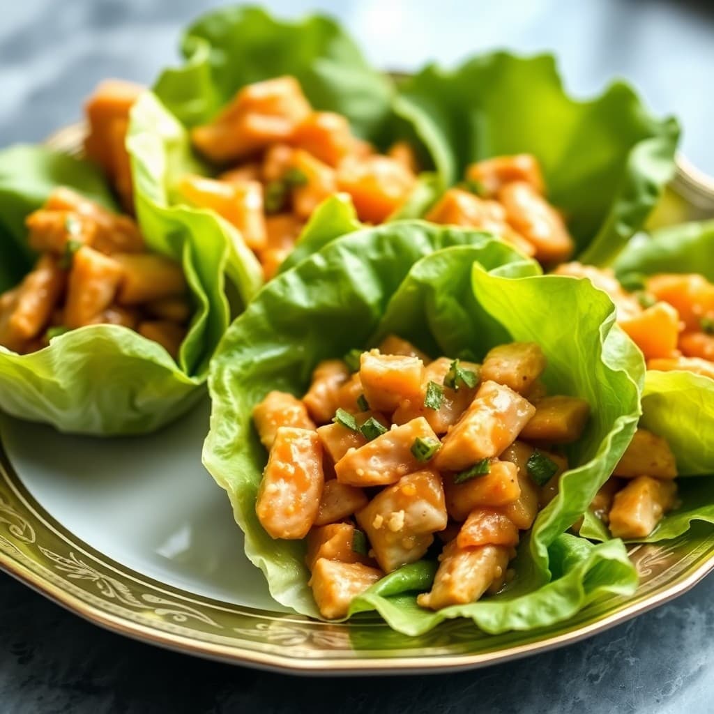Ginger-Garlic Chicken Lettuce Wraps