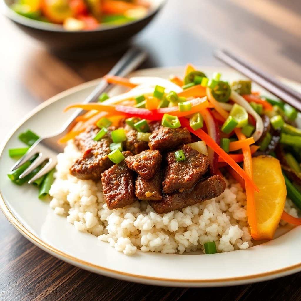 Spicy Korean Beef Bibimbap Bowls