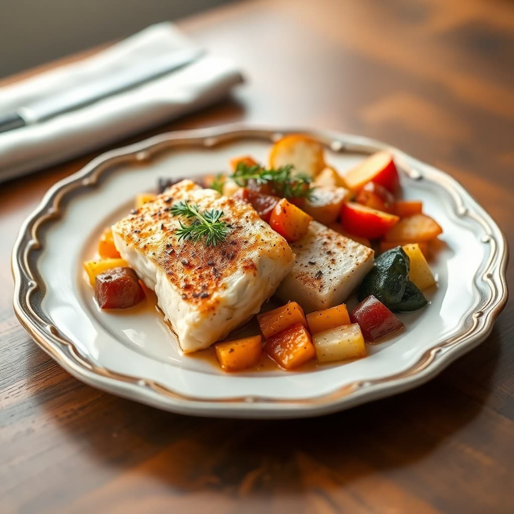 Baked Cod with Roasted Veggies