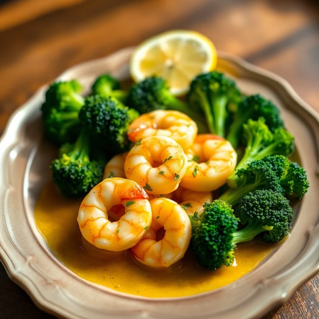 Zesty Lemon-Garlic Shrimp with Roasted Broccoli