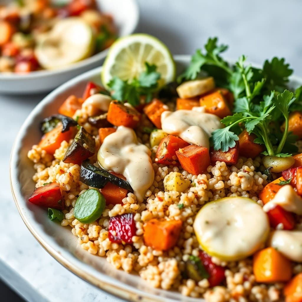 Mediterranean Roasted Vegetable and Quinoa Bowls