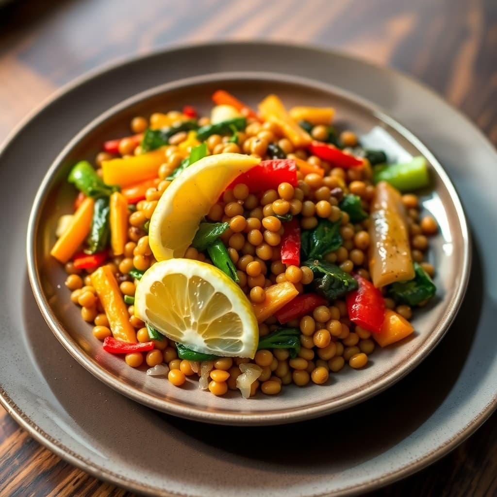 Zesty Lentil and Veggie Stir-Fry