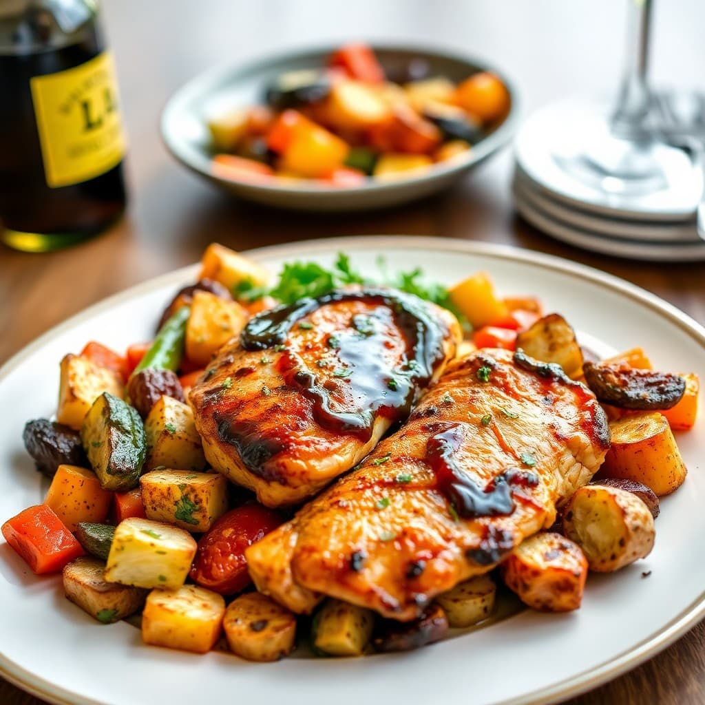 Balsamic Glazed Chicken and Roasted Veggies
