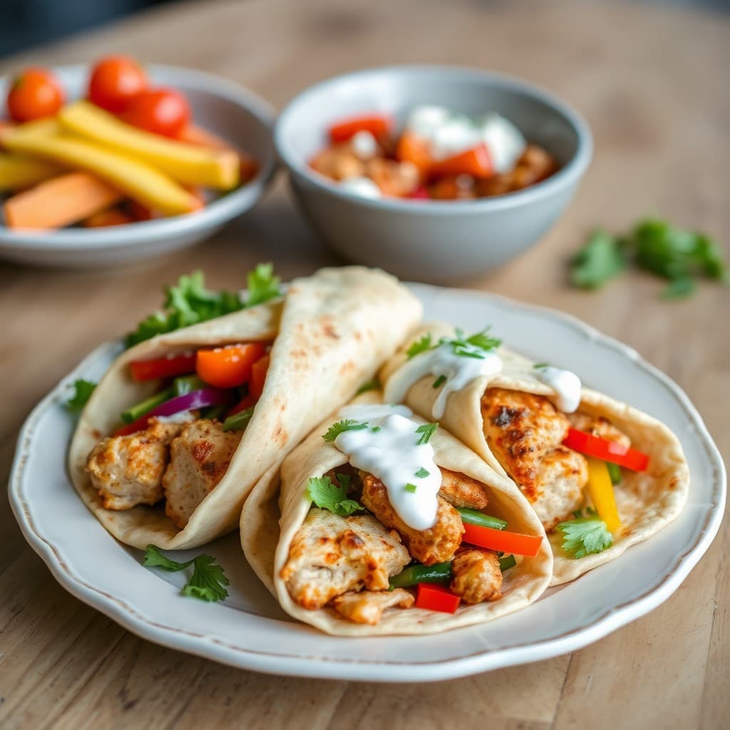 Mediterranean Chicken Souvlaki Wraps