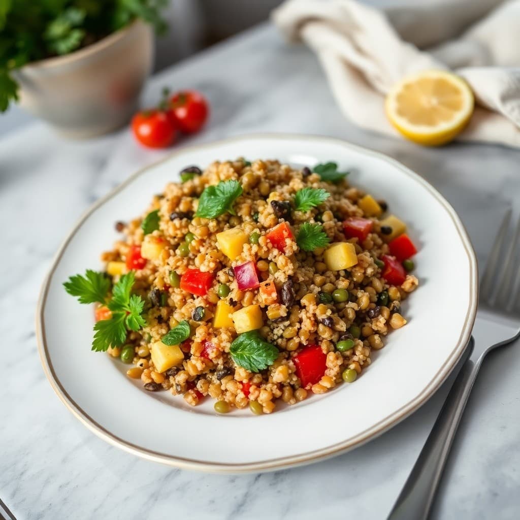 Mediterranean Lentil and Quinoa Salad