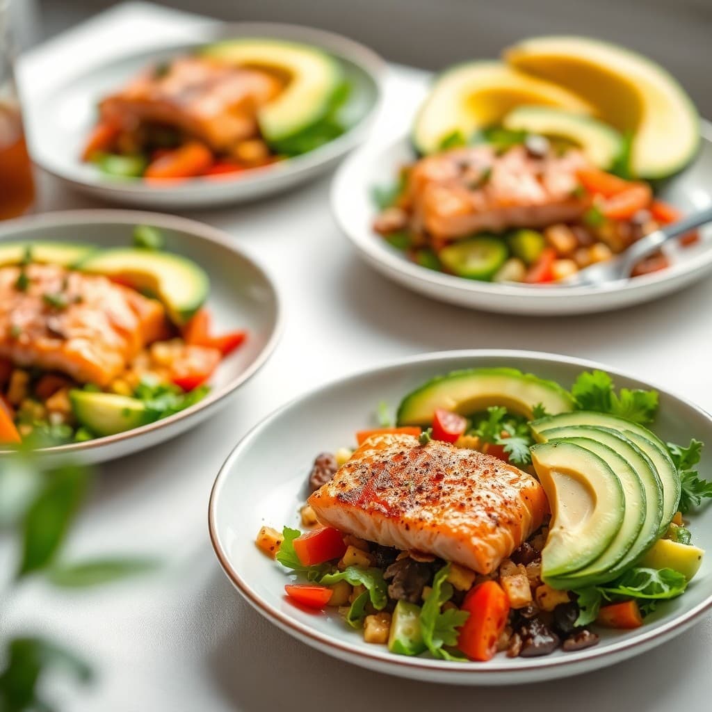 Seared Salmon Avocado Breakfast Bowls
