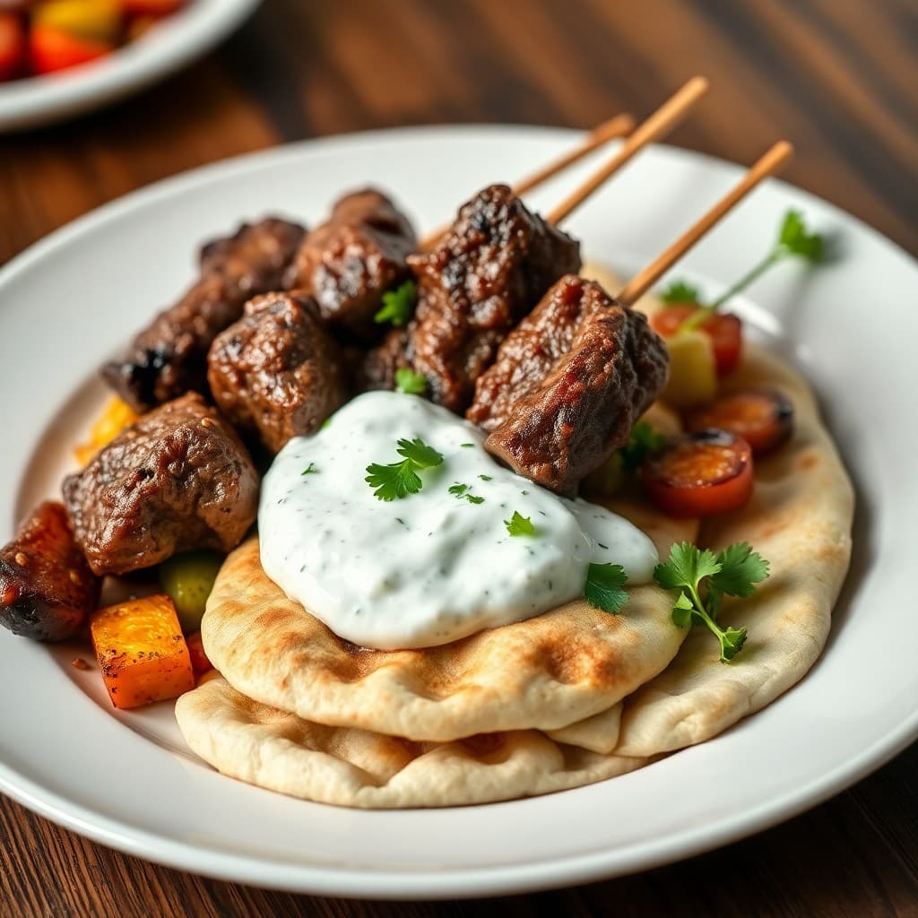 Greek Lamb Souvlaki with Tzatziki