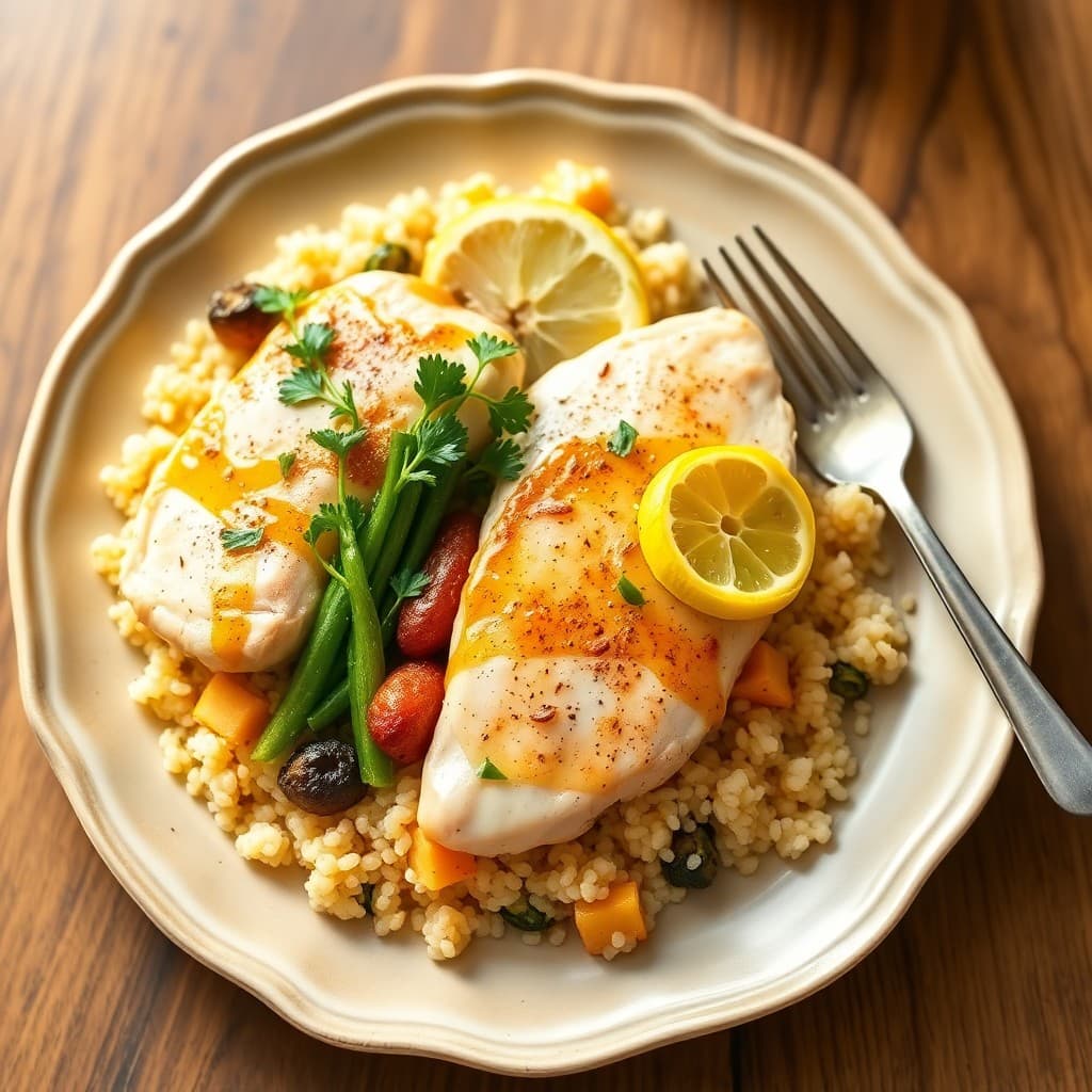 Lemon Garlic Chicken Piccata Bowls