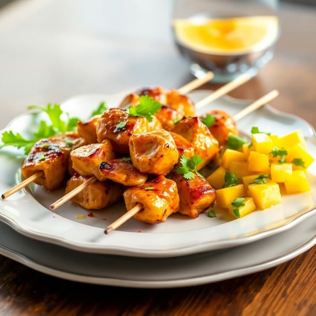 Zesty Thai Coconut Chicken Skewers
