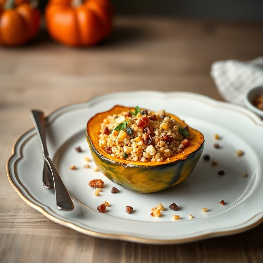 Autumn Quinoa Stuffed Acorn Squash
