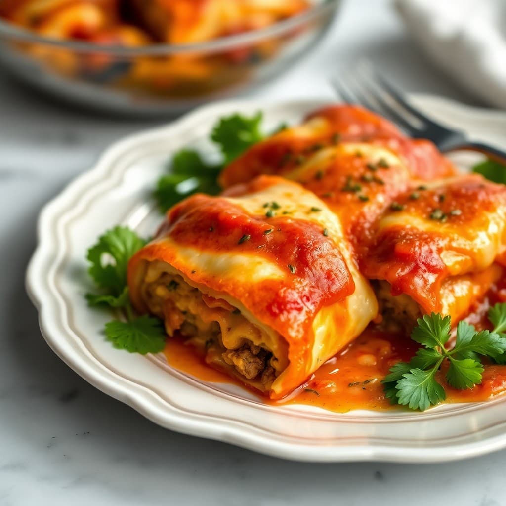 Beefy Veggie Lasagna Rolls