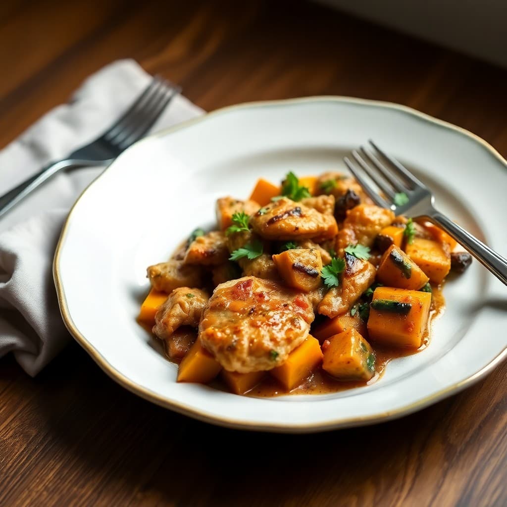 Zesty Moroccan Chicken Tagine with Roasted Butternut Squash