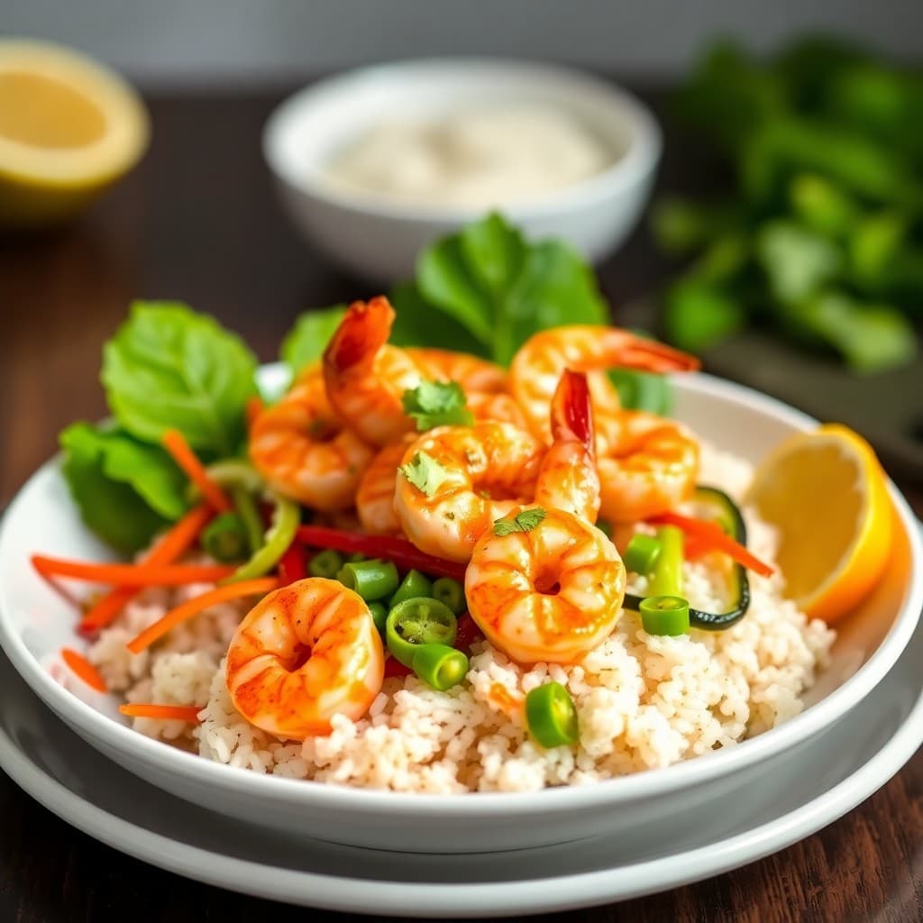 Vibrant Vietnamese Lemongrass Shrimp Bowls