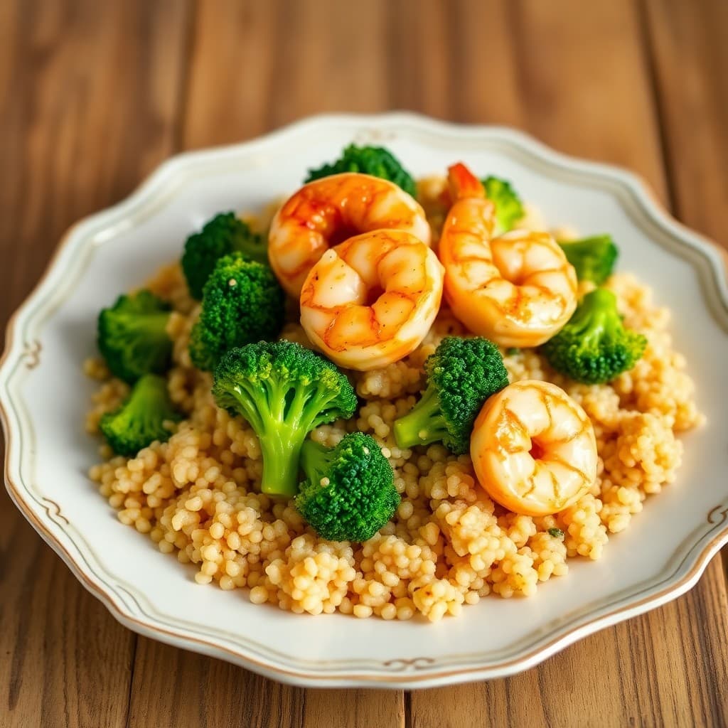 Zesty Lemon-Garlic Shrimp Stir-Fry with Broccoli and Quinoa