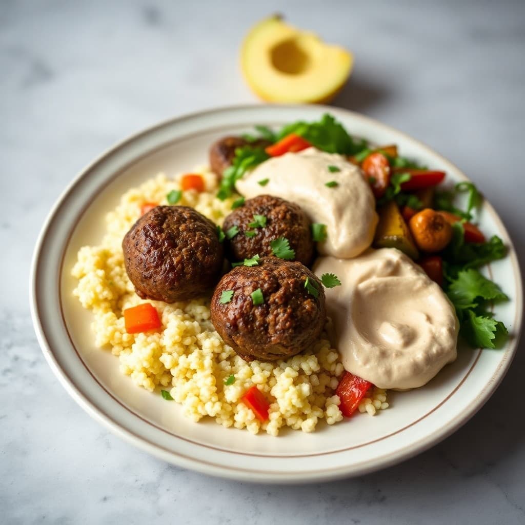 Moroccan Spiced Lamb Kofta Bowls
