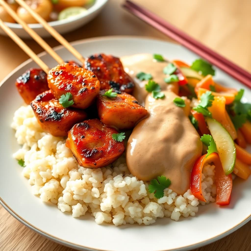 Sizzling Thai Chicken Satay Bowls