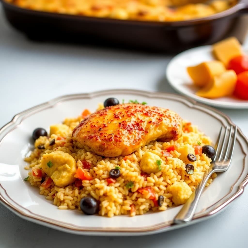 Spanish Chicken & Saffron Rice Bake