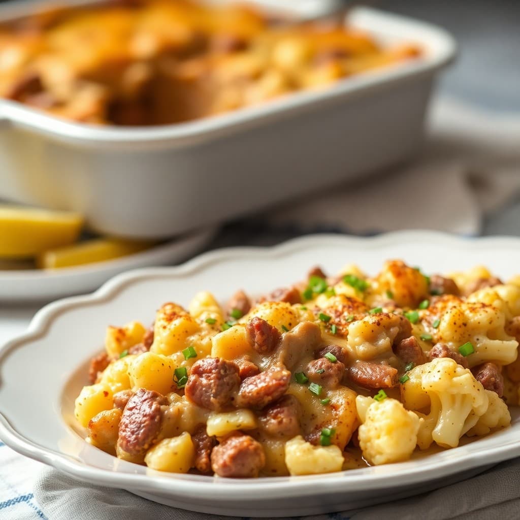 Creamy Beef and Cauliflower Casserole