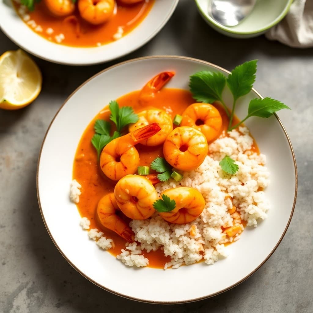 Thai Red Curry Shrimp Bowls