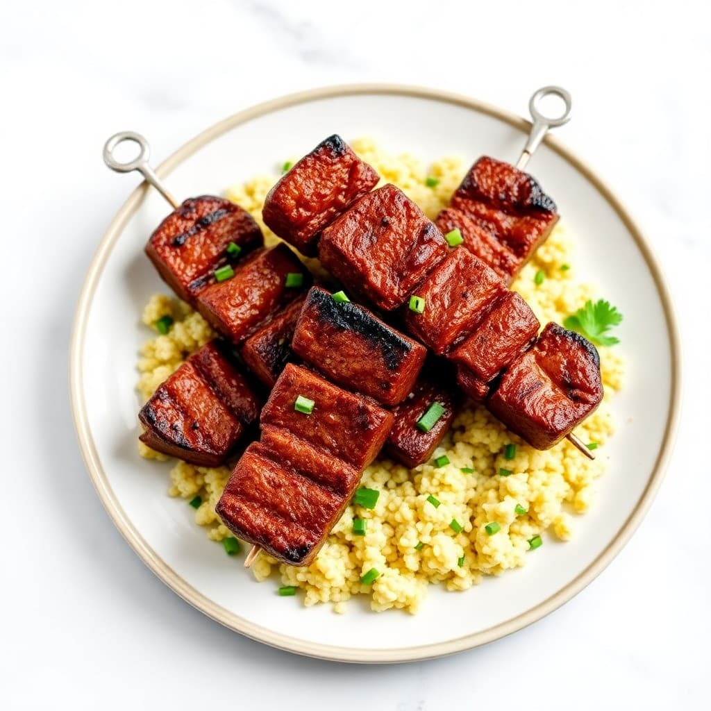 Zesty Brazilian Picanha Steak Skewers with Lime Quinoa
