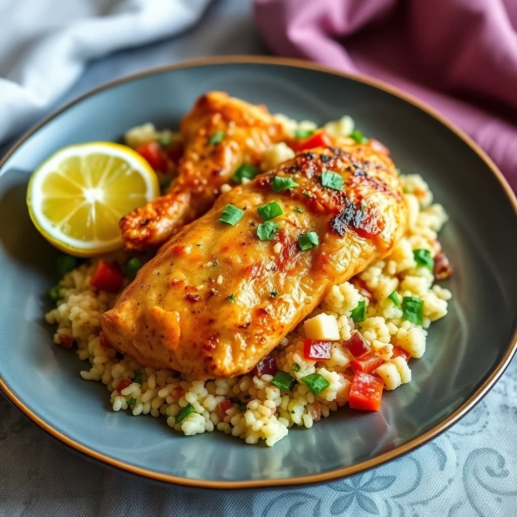 Moroccan Lemon Chicken with Couscous Salad