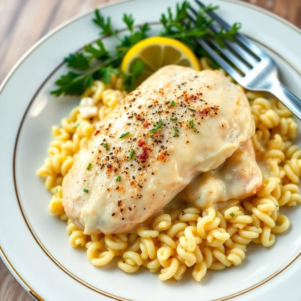 Creamy Lemon Chicken Piccata with Garlic Parmesan Orzo