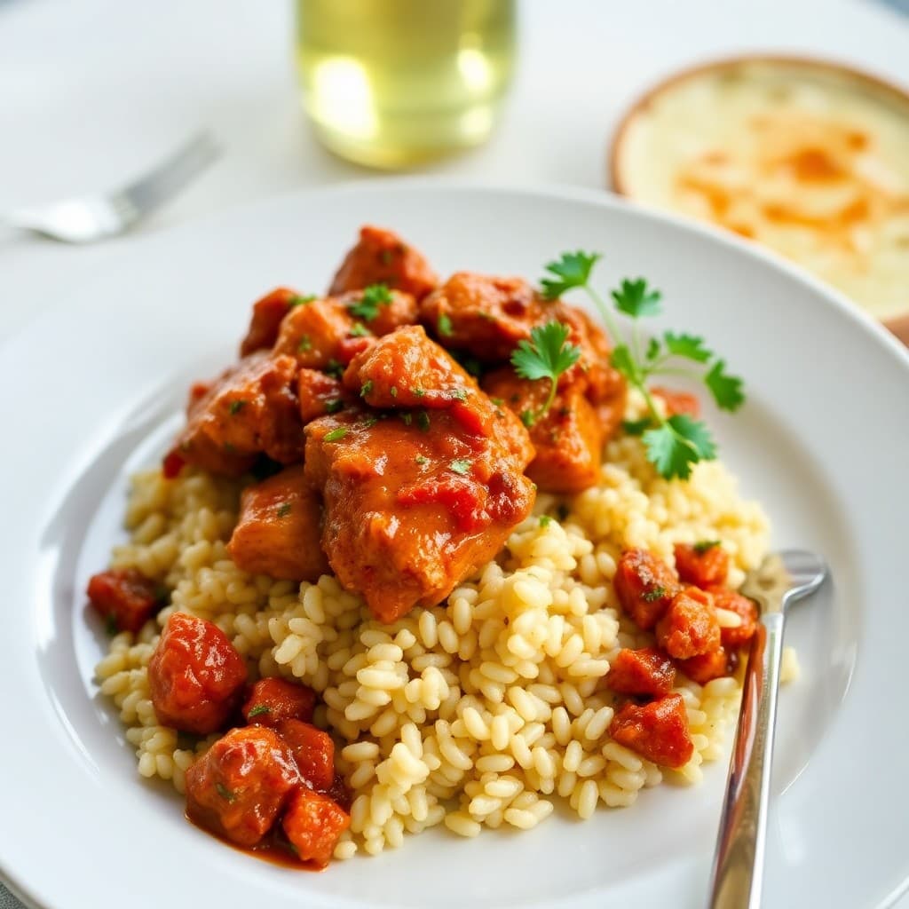 Moroccan-Spiced Chicken Tagine with Garlic Couscous