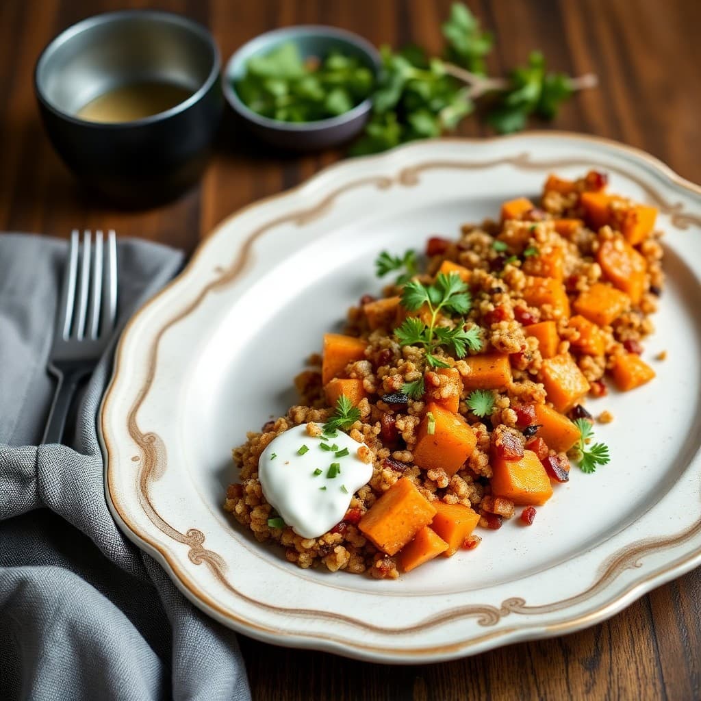 Autumn Quinoa and Sweet Potato Hash