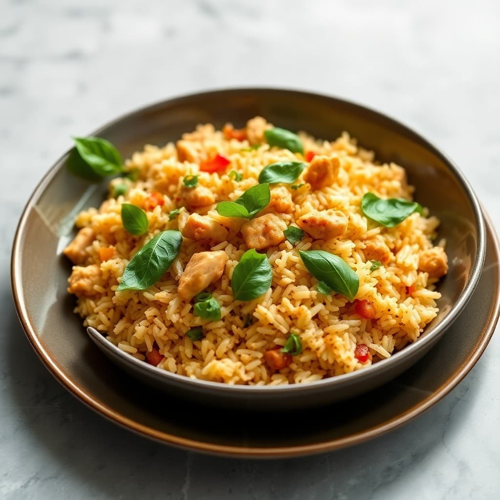 Thai Basil Chicken Fried Rice Bowls