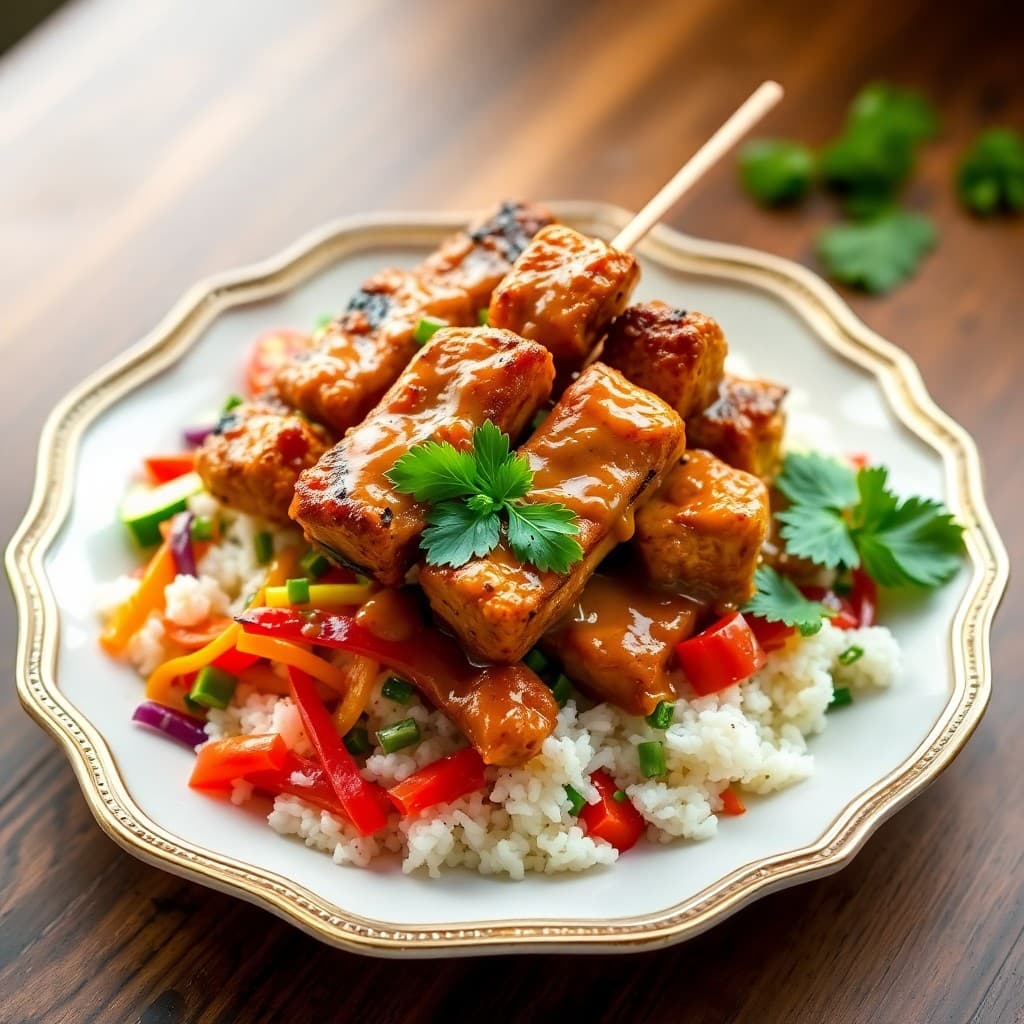 Tangy Thai Chicken Satay Bowls