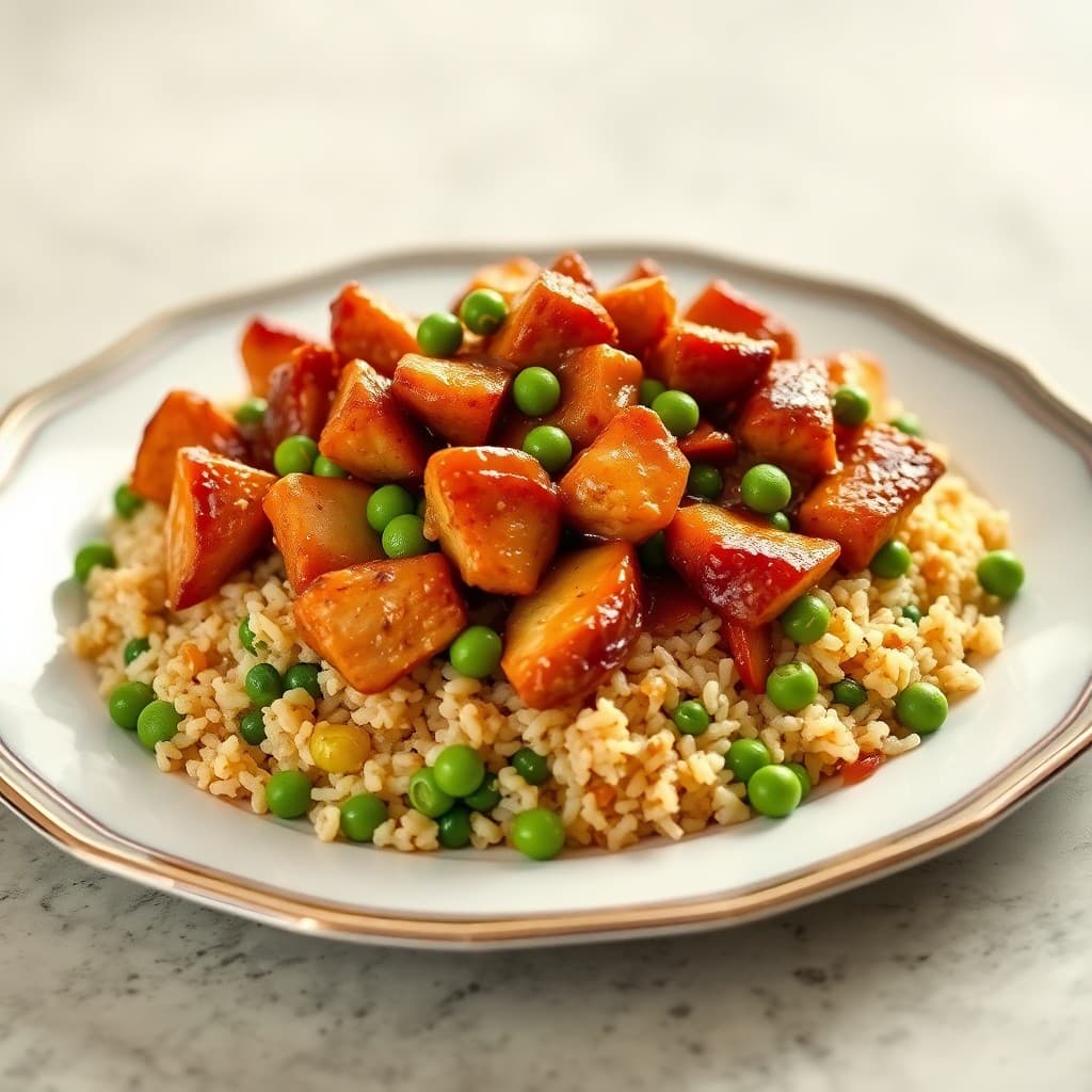 Teriyaki Chicken Stir-Fry with Edamame Fried Rice