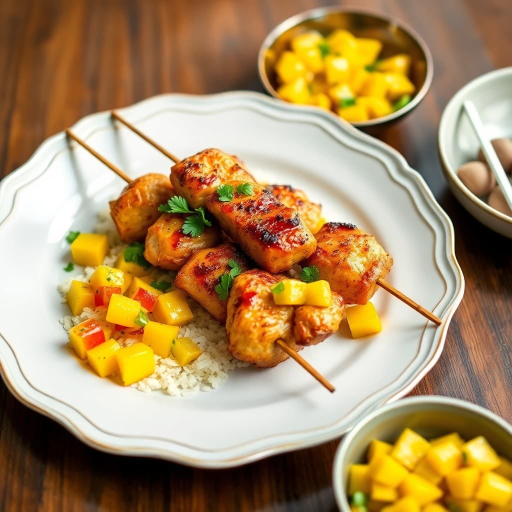 Spicy Thai Coconut Chicken Skewers