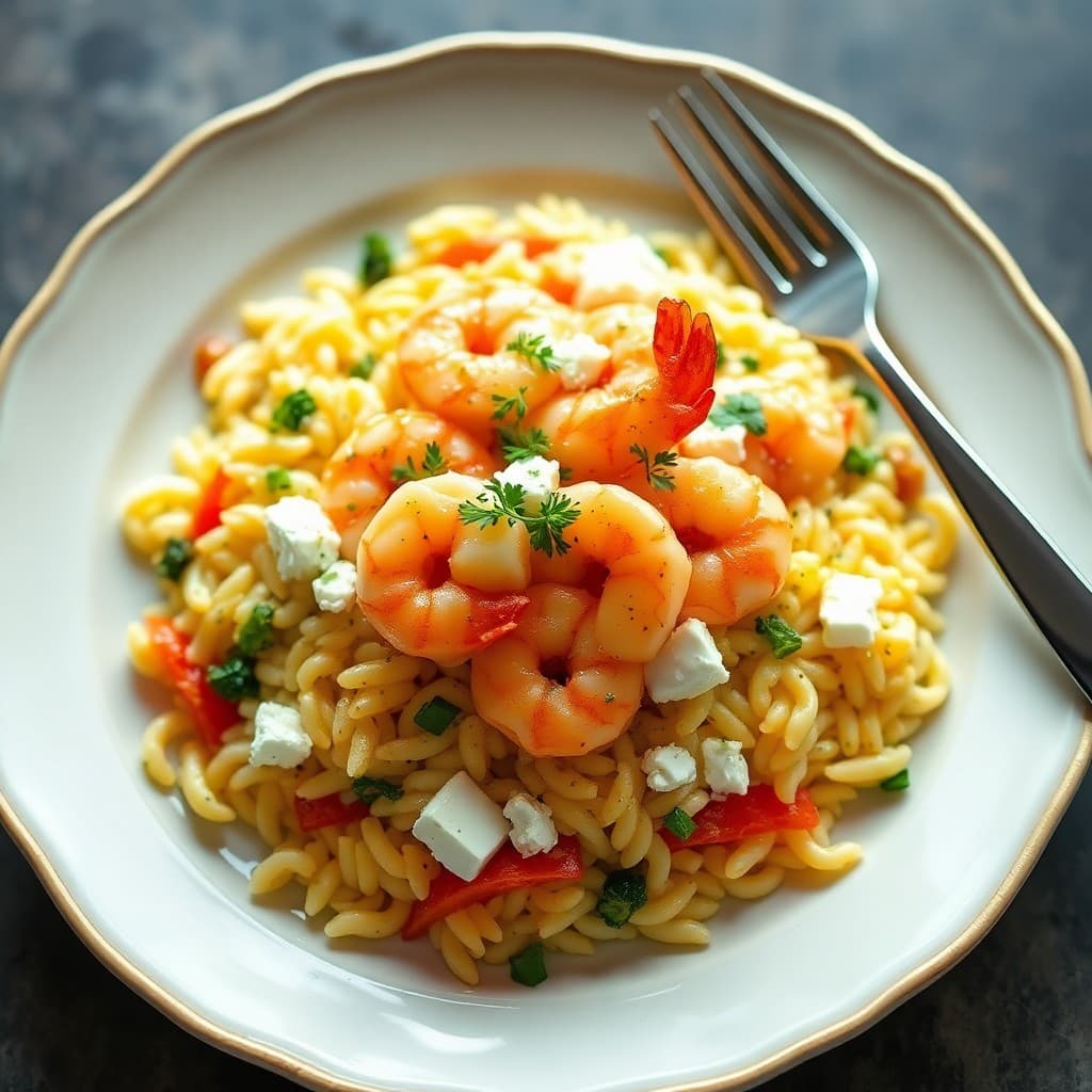 Lemon Garlic Shrimp Orzo Bowls
