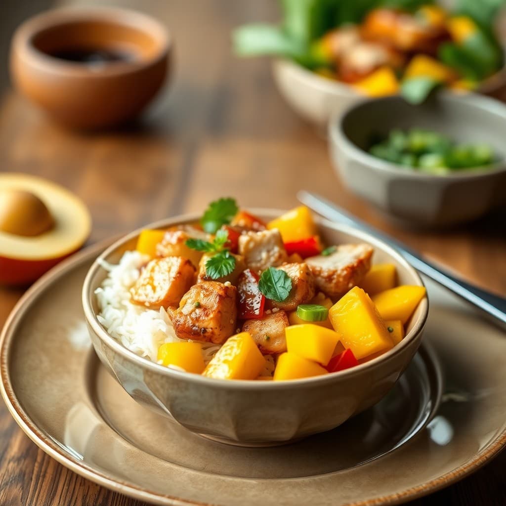 Teriyaki Chicken Mango Bowls