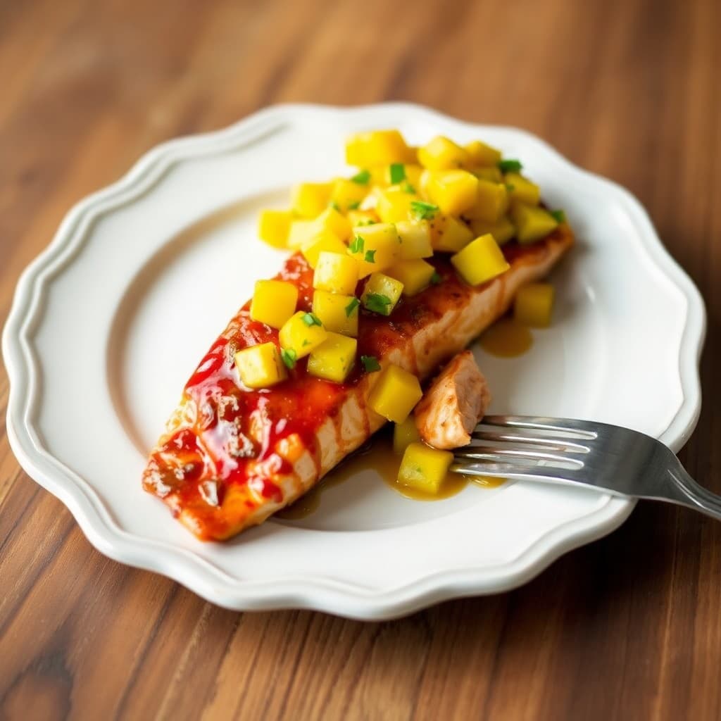 Teriyaki Glazed Salmon with Mango Salsa