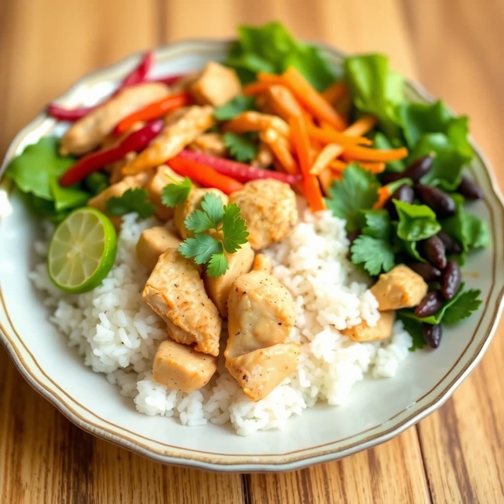 Zesty Thai Chicken Rice Bowls