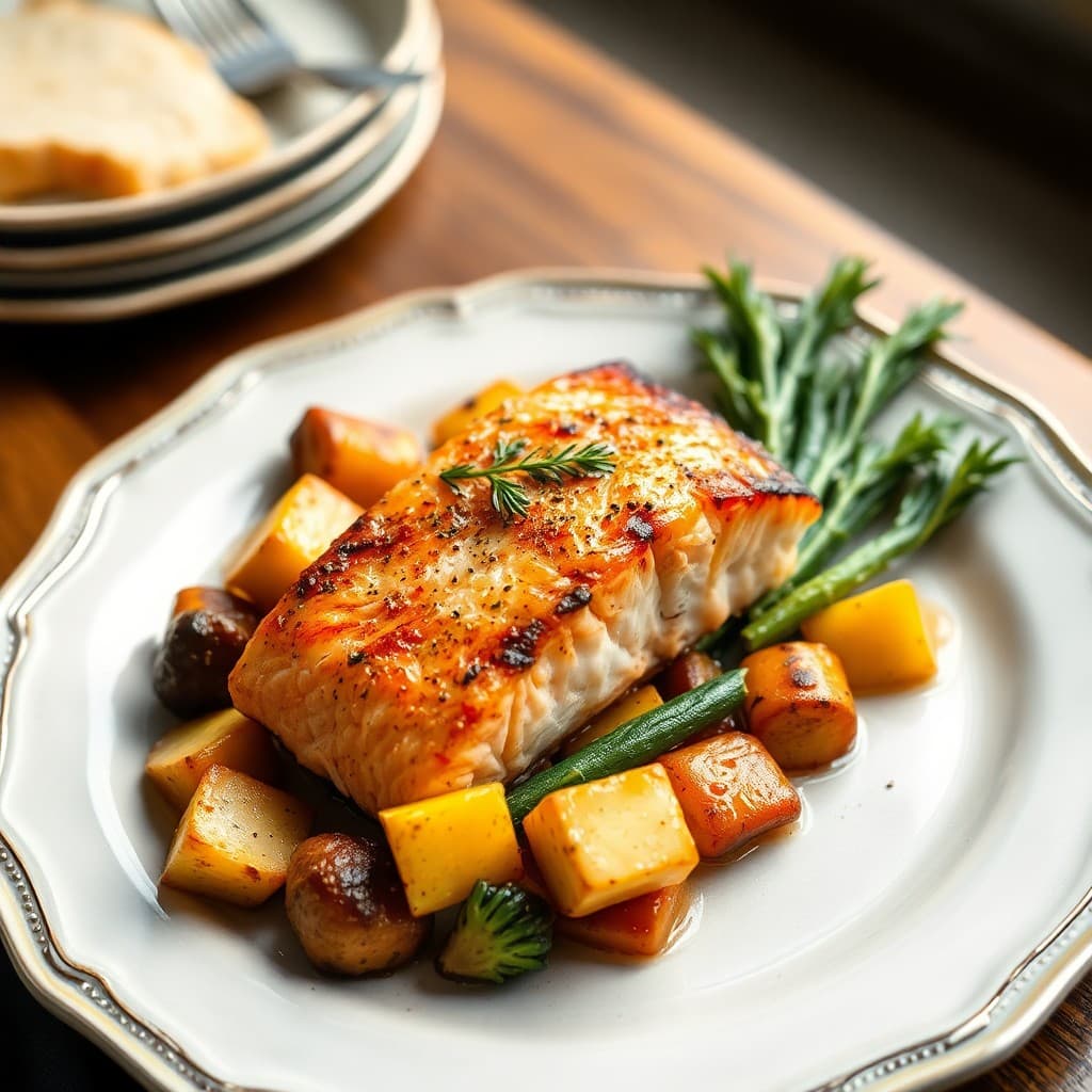 Autumn Keto Roasted Salmon and Vegetables