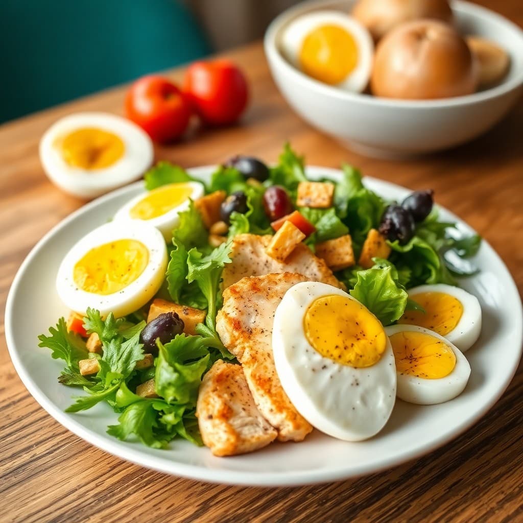 Lemon Pepper Chicken Breakfast Salad