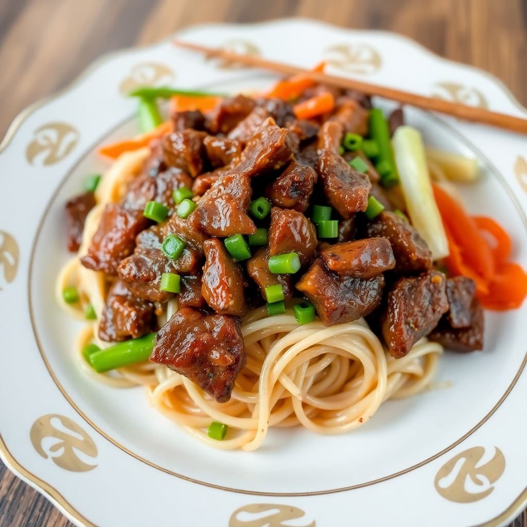 Korean Bulgogi Beef with Vegetable Japchae