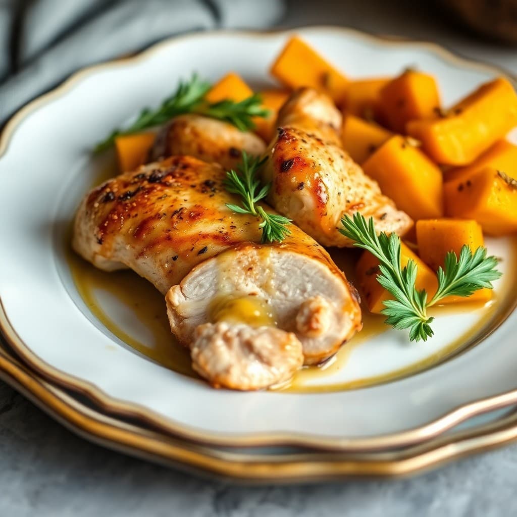 Autumn Keto Roasted Chicken with Butternut Squash