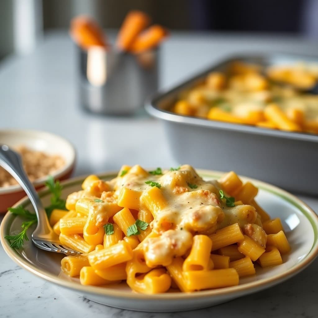 Cheesy Butternut Squash Pasta Bake