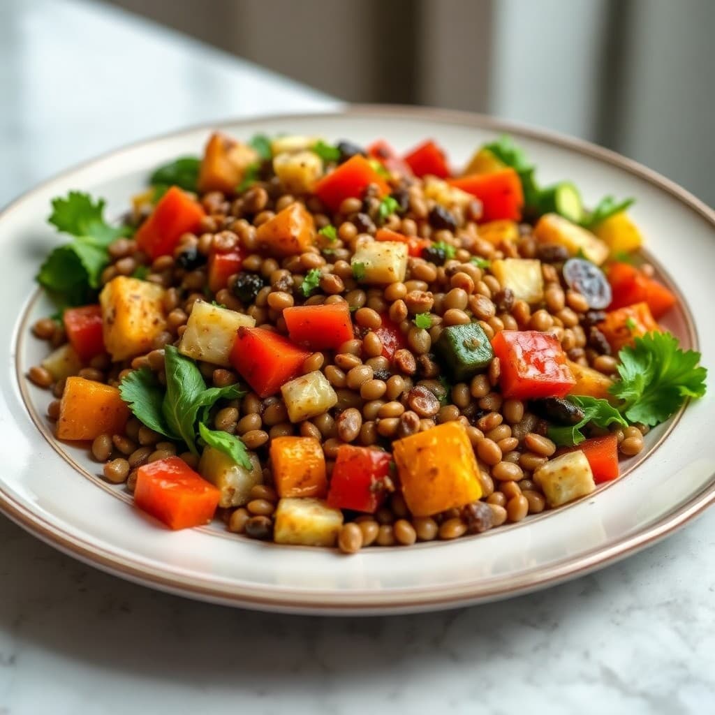 Roasted Vegetable and Lentil Salad