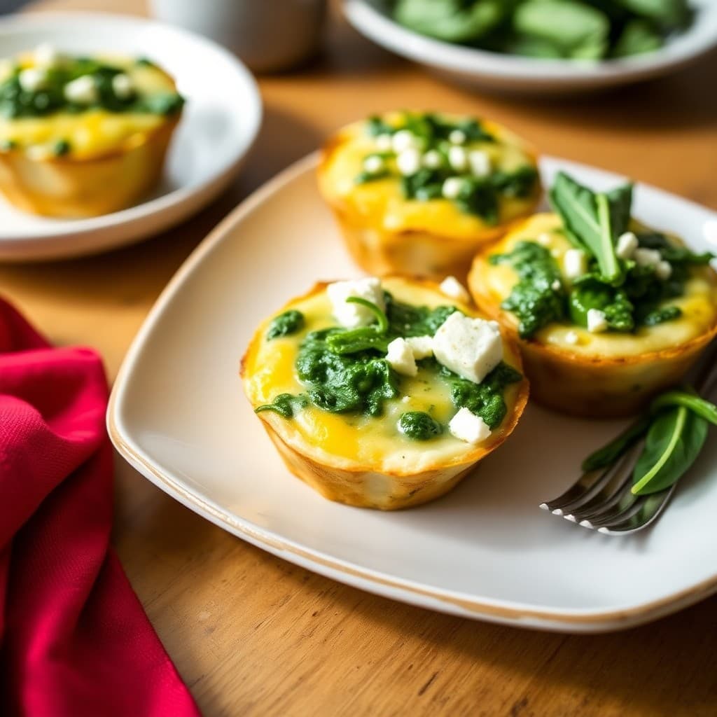 Baked Egg Cups with Spinach and Feta