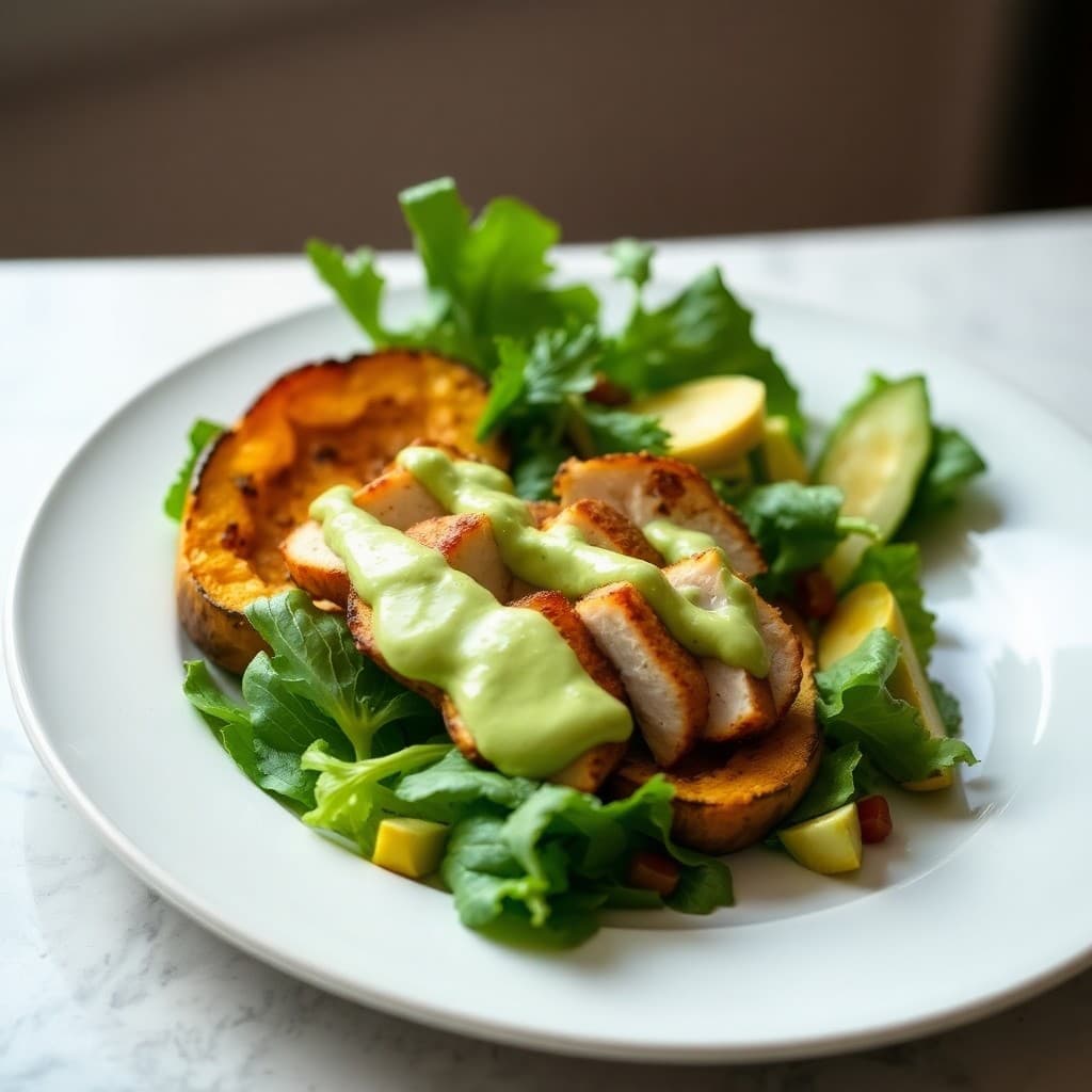 Roasted Acorn Squash and Chicken Salad