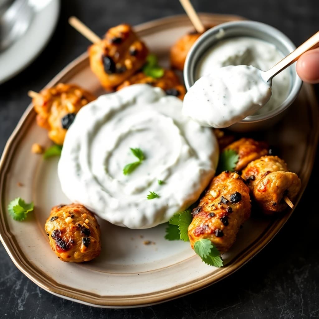 Mediterranean Chicken Skewers with Tzatziki Dip
