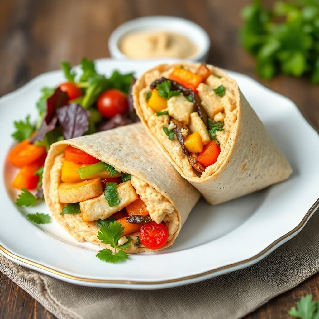Mediterranean Roasted Vegetable Hummus Wrap