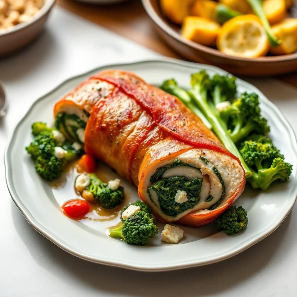 Tuscan Chicken Roulade with Spinach & Feta